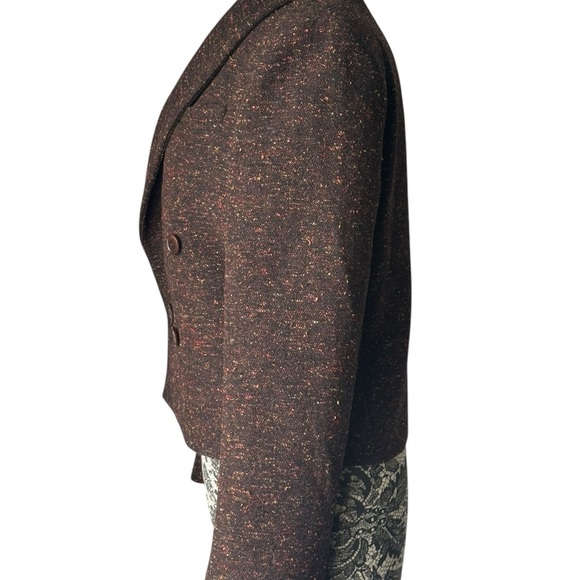 Anine Bing Crop Double Breasted Blazer Brown Size Small - Picture 6 of 11